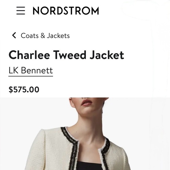 LK Bennett Cream and Black Trim Blazer - Picture 8 of 11